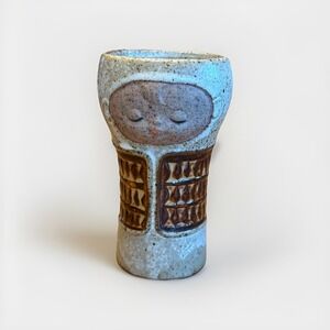 Vintage UCTCI Baby Face Head Art Pottery Stoneware Cup Vase Japan MCM